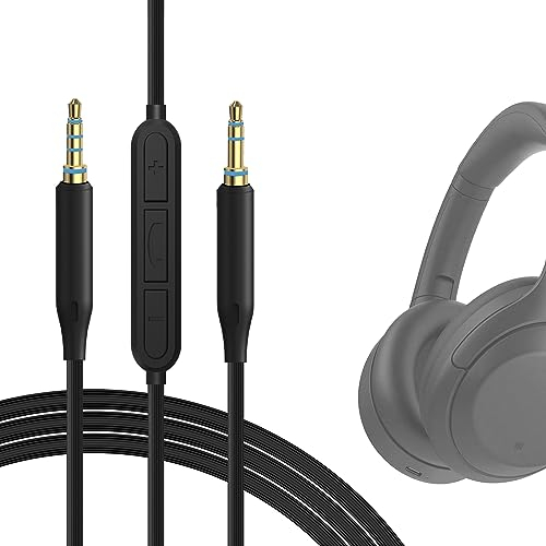 GEEKRIA QuickFit Audio Kabel mit Mikrofon Kompatibel mit Sony WH-1000XM5, 1000XM4, 1000XM3, XB910N Kopfhörer, 3.5mm Ersatz-Stereokabel für Kopfhörer mit Inline-Mikrofon und Lautstärkeregler (1.2m)