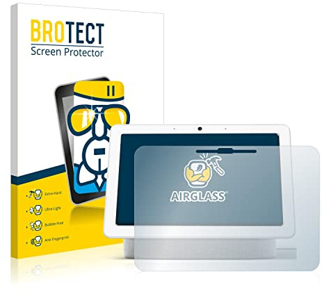 BROTECT Schutzglas für Google Nest Hub Max Schutzfolie Panzer Folie Glas Made in Germany [Extrem Kratzfest 9H, Anti-Fingerprint, Ultra-Transparent]