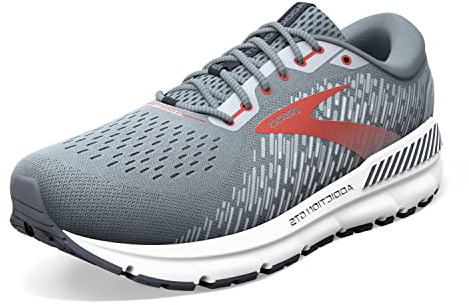 Brooks Men's Addiction GTS 15 Supportive Running Shoe, Grey/Ebony/Chili Oil, 41 EU