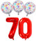 DIWULI Geburtstagsdeko 70 Jahre - Rote Zahl 70 Deko Set