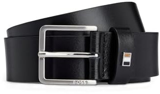 BOSS Herren Ther-Flag-E Sz35 Gürtel aus italienischem Leder mit Signature-Streifen-Detail an der Schlaufe Schwarz001 120