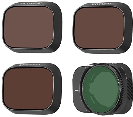 Skyreat Mini 3/Mini 3 Pro ND Filter, Polarisator-Objektiv ND Filter-Set kompatibel mit DJI Mini 3 /Mini 3 Pro Zubehör 4er-Pack (CPL ND8 ND16 ND32) - (Plastic Version)