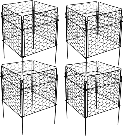 nutroeno Hühnerdraht Glocke Pflanzenschutz - Mesh Pflanzenkäfig Stützen für Gemüse, Pflanzen und Sträucher von Tieren, Kaninchen, Katzen und Rasenmähern, Gartenbarrierenzaun (4 Sets)