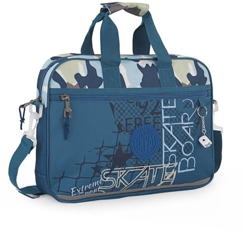 SKPAT - Arkentasche Kinder - Aktenkoffer Schule mit Verstellbarem, Abnehmbarem Schultergurt - Hochwertige und Elegante Kinder Aktenkoffer - Laptoptasche, Blau