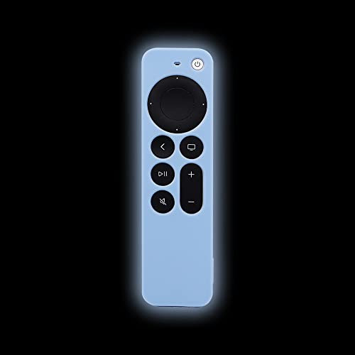 Writiany Schutzhülle für Apple TV Siri Remote 2021 2022 Leichte Anti-Rutsch Silikon Case für Apple TV 4K Fernbedienung (Leuchtendes Blau)