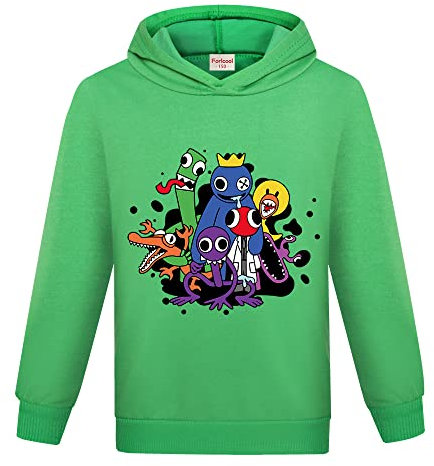 Forlcool Rainbow Merch Boys & Girls Cotton Hoodies for Kids 3-13 Years (Green, 9-10 Years)