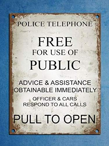 Polizei-Telefonzelle Tardis Dr Who Vintage Retro Blechschild Home Wanddekoration – 20,3 x 30,5 cm Metall Blechschild