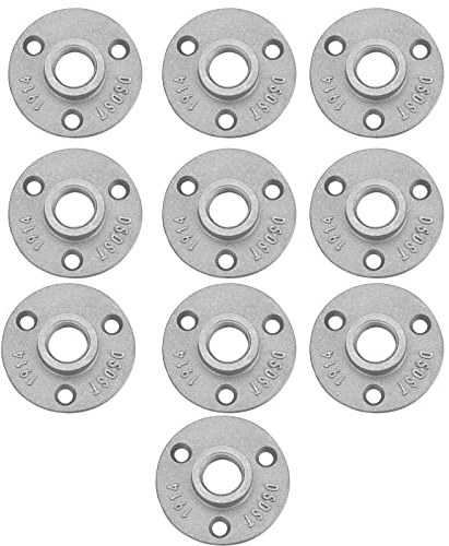 Aluminiumlegierung Flansch 10 Stücke Gewinde Boden Flansch, Rohrflansch Flansch, Rohr Flansch, Temperguss Gewindeflansch mit 3 Löchern für DIY Handwerk Dekoration, Küche, Schlafzimmer, Bar