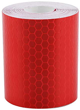 Agatige Ruban adhésif réfléchissant Rouge, 5cm × 3 mètres Ruban réfléchissant Autocollant Auto-adhésif Haute visibilité pour véhicules Voitures Remorques Vélos Casques (Rouge)