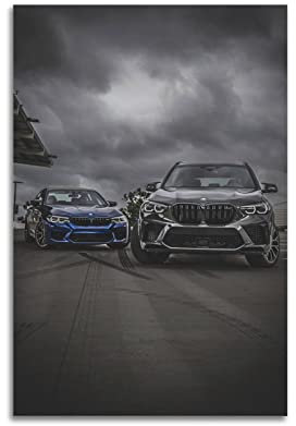 JUNNA Sportauto-Poster für BMW X5 M F95 und M5 F90 Super Car Dekorative Malerei Leinwand Wand und Kunst Bild Familie Schlafzimmer Dekor 40 x 60 cm