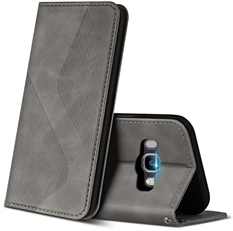 ZONNAVI Coque pour Samsung Galaxy J5 2016, Premium Étui Housse en Cuir de Protection avec [Emplacements Cartes] [Magnetique], Clapet Folio Portefeuille pour Samsung J5 2016 (Gris)