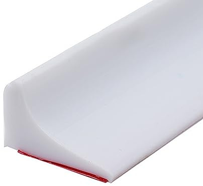 Shower Water Barrier, Silicone Threshold Water Barrier Wet Room Floor Sealing Strip, Flexible Waterproof Tape, Self-Adhesive Water Stopper for Kitchen Sink,Bathroom Floor,Shower Tray (White 1M)
