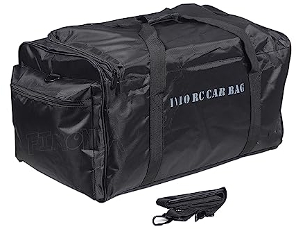 Levigo Fernbedienung Auto Wasserdicht Aufbewahrung Handtasche Reise Tragbare Umhängetasche für 1/8 1/10 Maßstab RC Autos, Oxford-Tuch Große Kapazität Tasche mit Schultergurt, Schwarz , Einheitsgröße