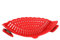 Silicone Snap N Strain Pot Strainer and Pasta Strainer, Clip On Strainer for Pot, Silicone Hands Free Pan Strainer, Kitchen Food Strainer for Spaghetti Pasta Meat Vegetables (Red)