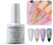 Universal Rainbow Cat Eye Gel Nail Polish - Glitter Holographic, Laser Sparkle Shiny Soak-Off Gel Magnetic Nail Polish