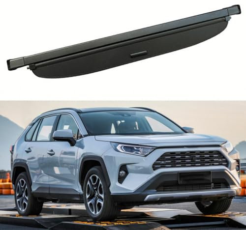 ZUMAHA Auto Einziehbarer Laderaumabdeckung Kofferraum Cargo Cover für Toyota RAV4 RAV-4 Hybrid 2019 2020 2021 2022 2023 2024 Kofferraumabdeckung Rollo Schutz Innere Zubehör