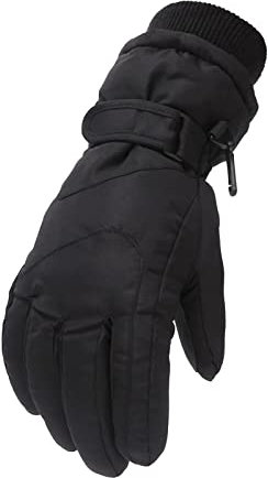 Skihandschuhe Kinder wasserdichte und Winddichte Schneehandschuhe für Junge/Mädchen Unisex Winterhandschuhe für Wintersport Skifahren Snowboard Reiten Laufen Wandern (Schwarz,L(11-16 Jahre))