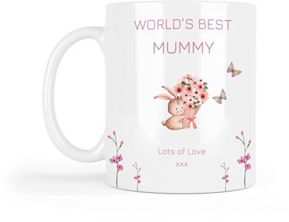 UNIQUEPGIFTS Worlds Best Mum Gift, Mummy Mug, Mum Birthday Gift, Mother's Day Gifts for Mum, Mummy Mug, Gift from Daughter Son, 11oz Ceramic White Mug (World's Best Mummy)