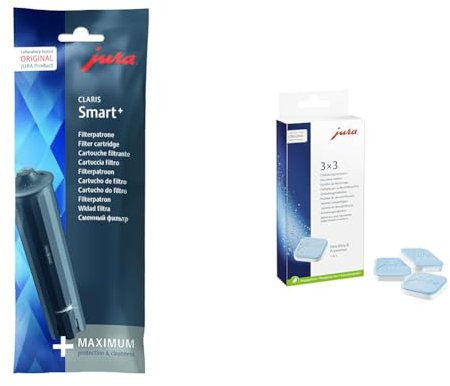 JURA original - CLARIS Smart+ Filterpatrone mit automatischer Filtererkennung & original - Entkalkungstabletten für 3 Entkalkungsvorgänge - TÜV-zertifizierte Hygiene - 3er-Pack - 61848