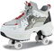 Schuhe mit Rollen für Jungen Mädchen, Rollschuhe mit 4 Einziehbaren Rädern, 2-in-1 Rollschuhen und Sneakers, Roller Skate Shoes für Kinder Teenager (Grau, 38)