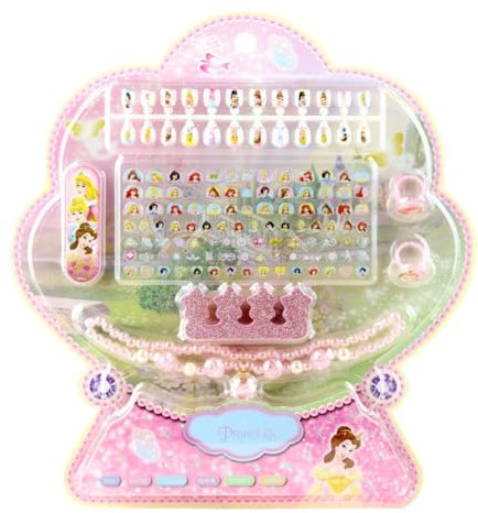 FEIFEI’S BOW 120PCS Toddlers Princess frozen Mermaid Kids Girls Nail Press on Pre-glue Full Cover Glitter Mermaid Kids Stick On False Nail Art Kits Set Girls Birthday Gift (Princess)