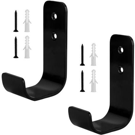 2 unidades de Ganchos de Pared Pesados para Atornillar, J Ganchos, Ganchos Universales, Soporte de Pared de Montaje, Ganchos para Colgar en Garaje para Herramientas, Escaleras y Equipo de Jardín