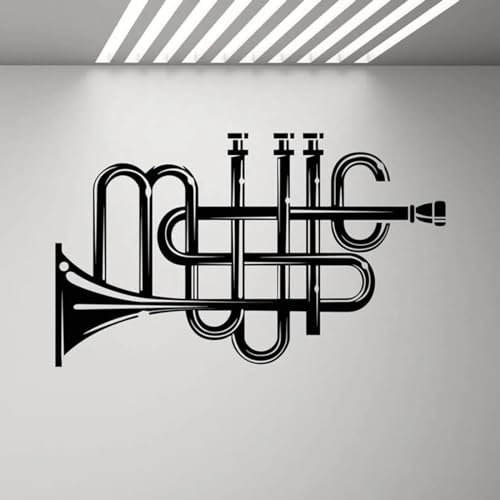 MIXUEXUNLU Musik Wandtattoo Horn Dekoration Zeichen Musikliebhaber Poster Wandbild Inspirierendes Dekor Home Office Wandkunst Wandbild