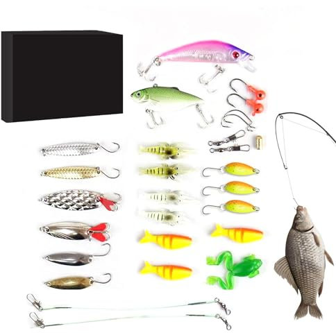 Fischköder Adventskalender - Angelausrüstung Set | Countdown Spielzeug, Adventskalender für 24 Tage Angelüberraschungen, Angelausrüstung Advent Ca für tägliche Freude Erwachsene Freund