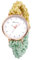 JewelryWe Damenuhr Elastisch Haarband Uhr: Damen Analog Quarz Armbanduhr Multifunktionale Lässige Uhr mit Gelb Grün Geflochten Haargummi Stretch Wickelarmband Geschenk für Frau Mädchen
