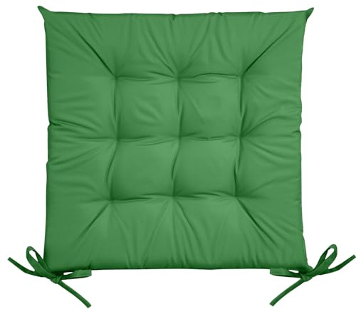 Eurofirany Wasserfeste Stuhlkissen Outdoor Sitzkissen Garten Kissen Terasse 40x40 Auflage Sitzauflage Bodenkissen Polster (Grün)