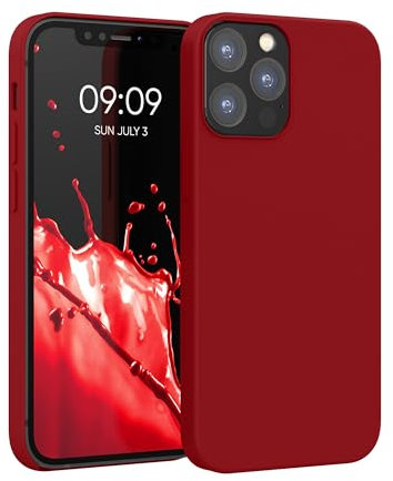 kwmobile Handyhülle für iPhone 12 Hülle/iPhone 12 Pro Hülle - Silikon Handy Case - weiche Oberfläche - kabelloses Laden - Rhabarber Rot