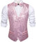 Barry.Wang Set gilet da uomo con paillettes con scollo a V, gilet lucido con papillon, per feste di fine anno, smoking, matrimonio, abito da uomo, taglie S-3XL, rosa, S