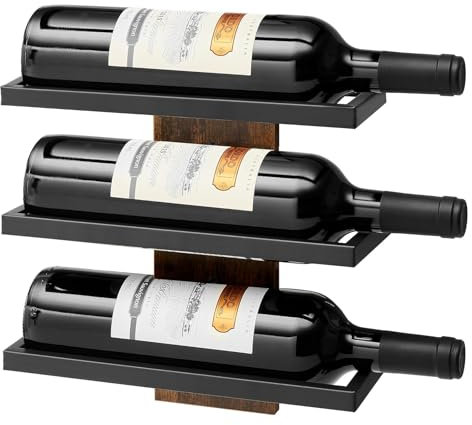 Casier À Vin Mural À 3 Niveaux, Casiers À Vin En Bois Pour Mur, Casier À Bouteilles De Vin Mural, Casier À Vin Mural, Porte-Bouteilles De Vin Mural, Porte-Bouteilles De Vin Mural Pour Exposition