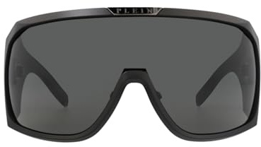 PHILIPP PLEIN Plein Reflect Oversize Brille, Matt Black, 99/0/125 für Herren, Schwarz, matt, 99/0/125