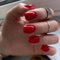 Bright Red Stick on Nails - 24PCS Square False Nails Short - Strong Fake Nails with Glue - Full Cover Acrylic Press on Nails - Glue on Nail Tips for Women Self-Adhesive at Home