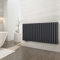EMKE Radiatore Ovale 600x1180 mm, Radiatore Design Orizzontale Tubolare, Doppio Strato, Attacco Laterale Antracite 1828W