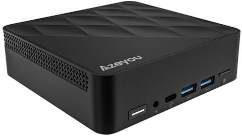 Azeyou Mini PC, 12th Gen N100 Mini Computer,16GB RAM 512GB M.2 SSD, OS 11 Pro Mini Desktop PC, Support 4K Display, 2 HDMI/WiFi 6/BT5.2/2 RJ45/USB 3.2, Micro Business PC for Study & Education - Black