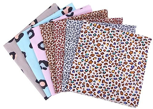 JEWEDECO 7-teiliges Baumwollstoff-Set Mit Leopardenmuster Steppstoff Für Patchwork Und Nähen Für Bettwäsche Und Kleidung