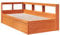vidaXL Massivholzbett mit Regal ohne Matratze Wachsbraun 90x200 cm