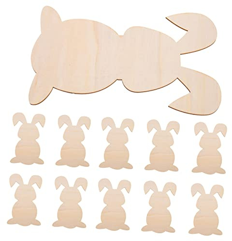 DIYEAH 10stücke Ostern Holz Hasen Chips Leere Holzscheiben Für Bastelarbeiten Kreative Dekoration Für Ostern Kinderhandwerk Und Partys