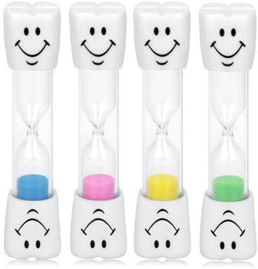 Hinapan Smile Tooth Clessidra Smiley Clessidra 2 Minuti 3 Minuti Spazzolino da denti Timer per Bambini, Classe, Casa, Ufficio, Cucinare
