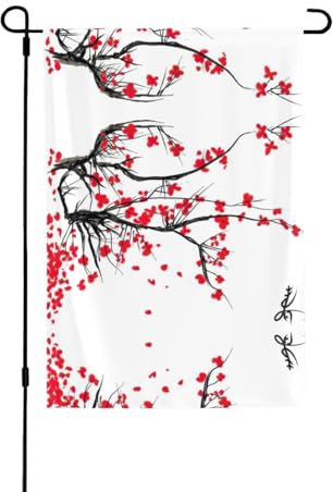 Japanische Kirschbaum-Flaggen für den Außenbereich, zweiseitig, saisonale Flaggen, 71,1 x 101,6 cm, für Terrasse und Pool