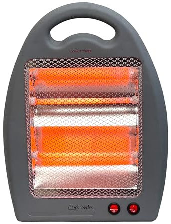 Easy Shopping® 800W Quartz Heater | 2 bar Halogen Heater With Carry Handle | 2 Heat Settings | Portable Freestanding Electric Heater For Home And Office | Overheat Protection