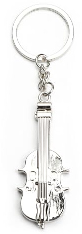 MUCOOS Musik-Schlüsselanhänger, Violinen-Schlüsselanhänger, Perfekt Für Musikliebhaber, Bands, Geburtstagsgeschenke Für Mütter, Töchter Und Kollegen, Elegantes Silberdesign
