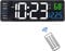 Plumeet Digital Wall Clock, 16 Inches LED Wall Clocks with Remote Control, Big Digits, Auto-Dimming, 2 Alarm, Digital Alarm Show Date Week Temp
