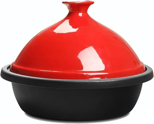 Tajine en fonte émaillée, cocotte en céramique, tajine marocain antiadhésif, mijoteuse