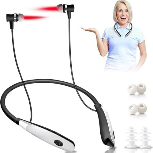 GUOMIS Tinnitus Infrared Earplugs, Tinnitus Headphones, Tinniplug for Nose Ears, Infrared Therapy, 650 nm Red Light Headphones for Noise Cancellation and Sleep Aid (02)