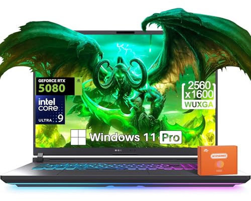 ASUS 2025 ROG Strix G18 Gaming Laptop, NVIDIA RTX 5080 16GB GDDR7, Intel Ultra 9 275HX(Up to 5.4GHz), 18 240Hz 3ms 2.5K Display, 64 GB DDR5 RAM, 8 TB SSD, Wi-Fi 7, Windows 11 Pro, w/Accessories