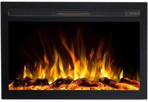 Emotion Flame Infinity - Cartucho eléctrico para chimenea eléctrica, empotrable de alta calidad, 71 x 14 x 50 cm, chimenea LED con calefacción de 750/1500 W