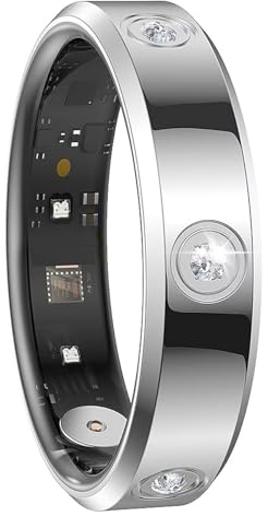 LMLZRL Smart Ring Ultra Narrow Fitness Rings Heart Rate Monitor Sleep Tracker Blood Oxygen Health Tracker Step Counter Calories Pedometer Waterproof Remote Camera Smart Rings for Women Ladies Men